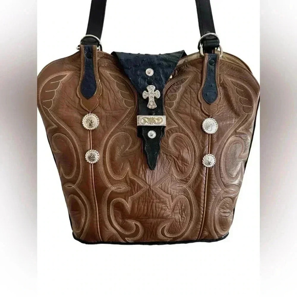 LDS Leather Co Handbags - Handmade Western Boot Genuine Leather Shoulder Bag Purse